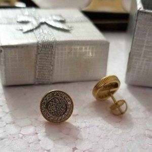 925 STERLING SILVER CZ DIAMOND GOLD FINISH…